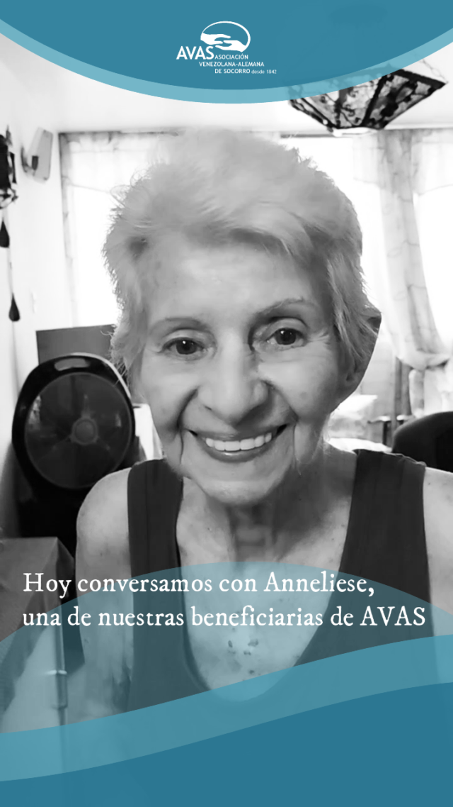 Beneficiaria de AVAS compartiendo su historia de agradecimiento por las donaciones recibidas